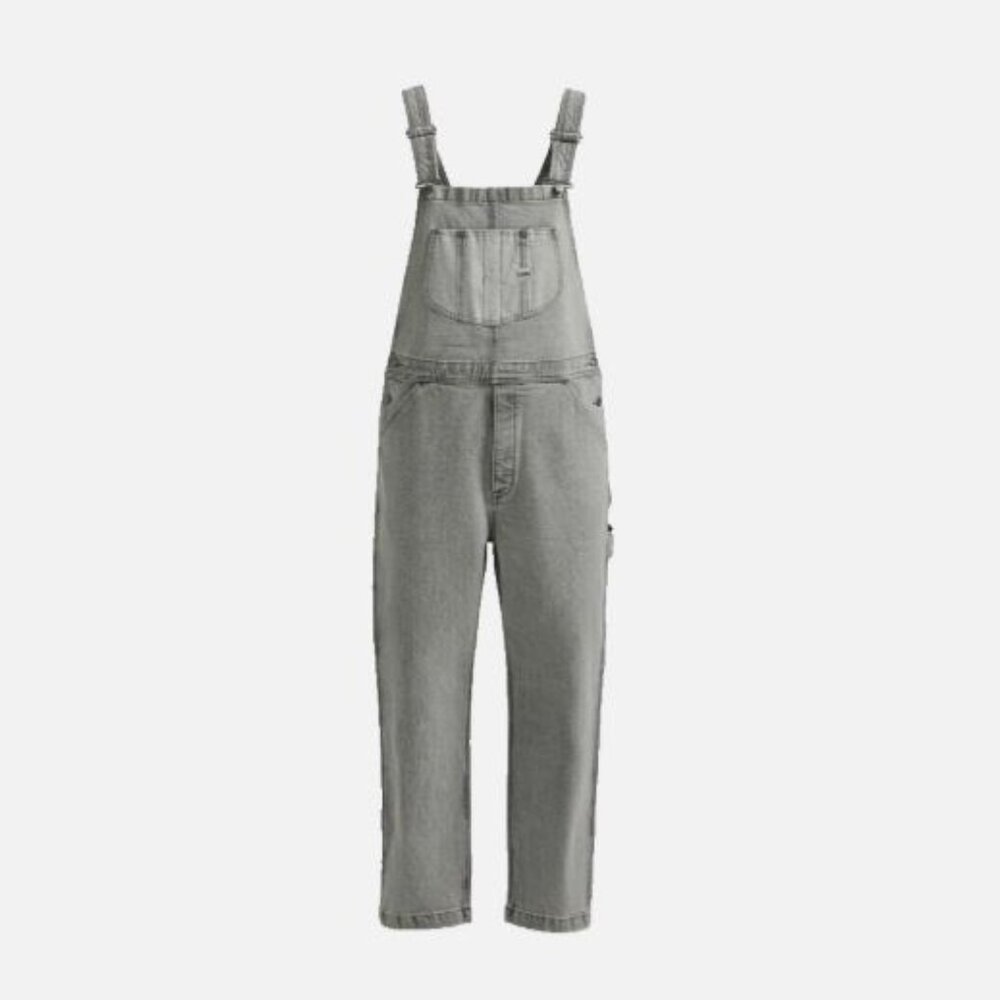 Lee Men's Paneled Bib Denim Overalls Size S Classic Design Grey Wash New
